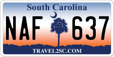 SC license plate NAF637