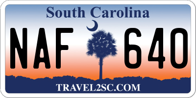 SC license plate NAF640