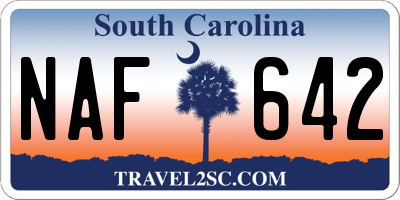 SC license plate NAF642
