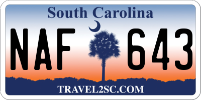 SC license plate NAF643