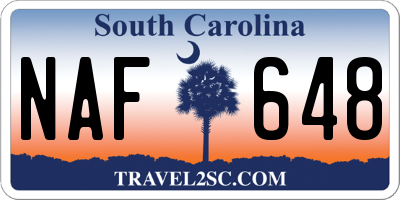 SC license plate NAF648