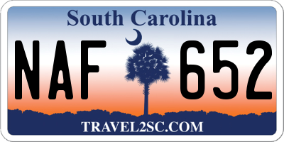 SC license plate NAF652