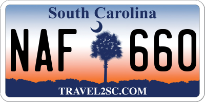 SC license plate NAF660