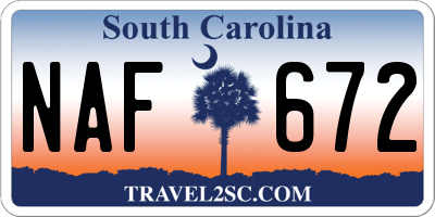 SC license plate NAF672