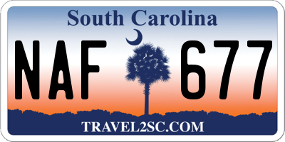 SC license plate NAF677