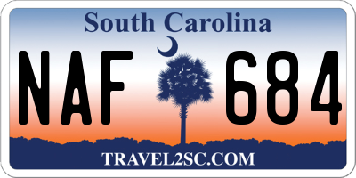 SC license plate NAF684