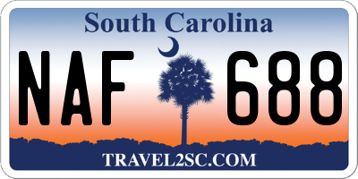 SC license plate NAF688