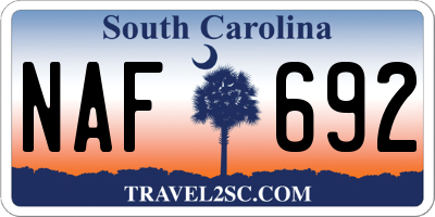 SC license plate NAF692