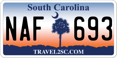 SC license plate NAF693