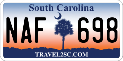 SC license plate NAF698