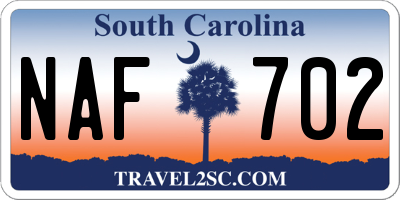 SC license plate NAF702