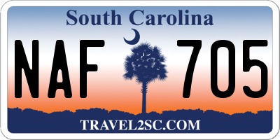 SC license plate NAF705