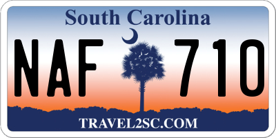 SC license plate NAF710