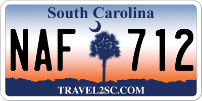SC license plate NAF712