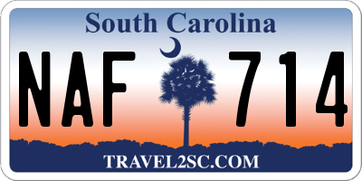 SC license plate NAF714