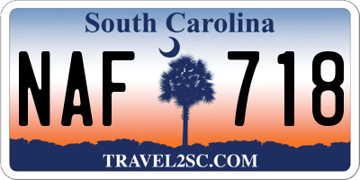 SC license plate NAF718