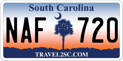 SC license plate NAF720