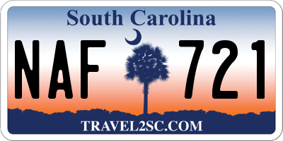 SC license plate NAF721