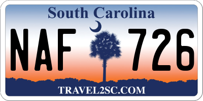 SC license plate NAF726