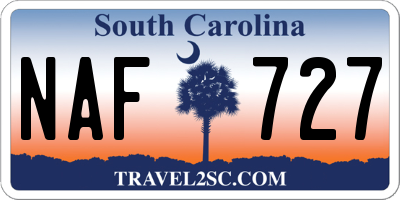 SC license plate NAF727