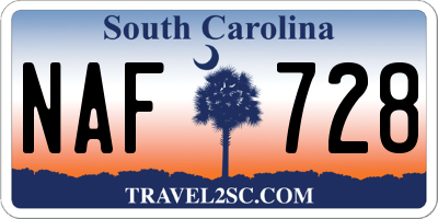 SC license plate NAF728