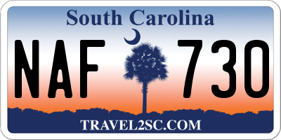 SC license plate NAF730