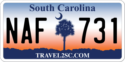 SC license plate NAF731