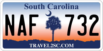 SC license plate NAF732