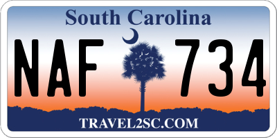 SC license plate NAF734