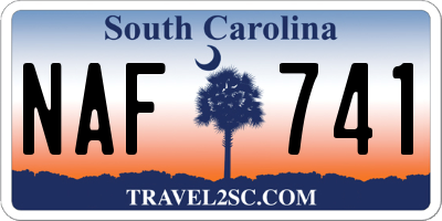 SC license plate NAF741