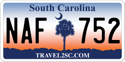 SC license plate NAF752