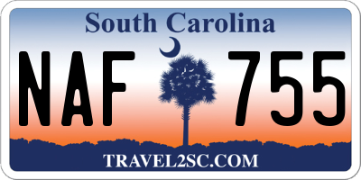 SC license plate NAF755