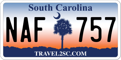 SC license plate NAF757