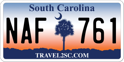 SC license plate NAF761