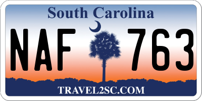 SC license plate NAF763