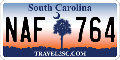 SC license plate NAF764