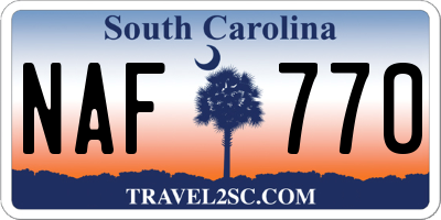 SC license plate NAF770