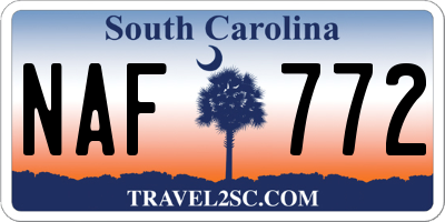 SC license plate NAF772