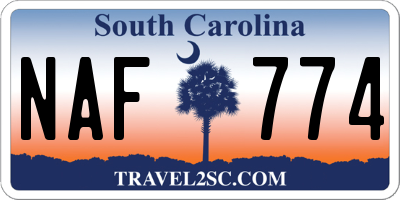 SC license plate NAF774