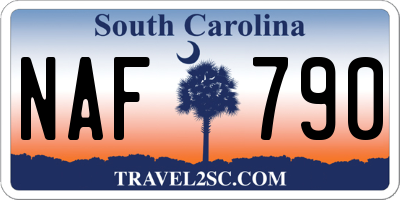 SC license plate NAF790