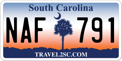 SC license plate NAF791