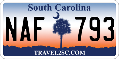 SC license plate NAF793