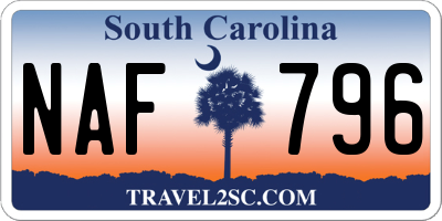 SC license plate NAF796
