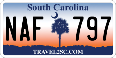 SC license plate NAF797
