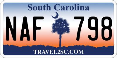 SC license plate NAF798