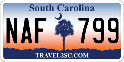 SC license plate NAF799