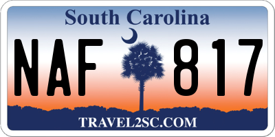 SC license plate NAF817