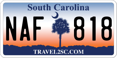 SC license plate NAF818