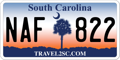 SC license plate NAF822