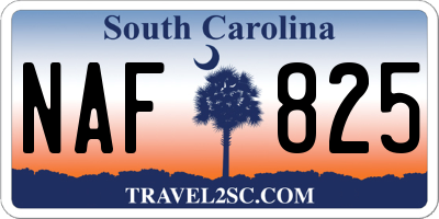 SC license plate NAF825